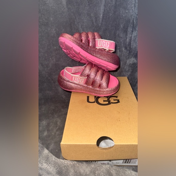 UGG Sport Yeah "Pink Glitter" Slide toddler size 6 - Picture 5 of 9